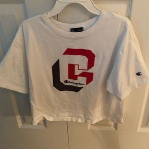 Champion White Cropped Tee